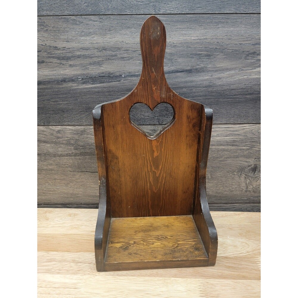 Vintage Cottagecore Wooden Heart  Shelf -Hang Or Sit-Unbranded